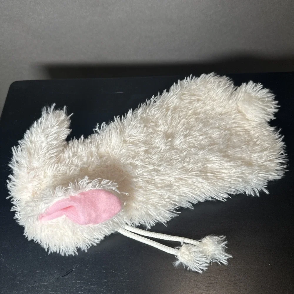 Y2K creative yoko Hooded bunny dog pet‎ clothes costume Size Small White Pink